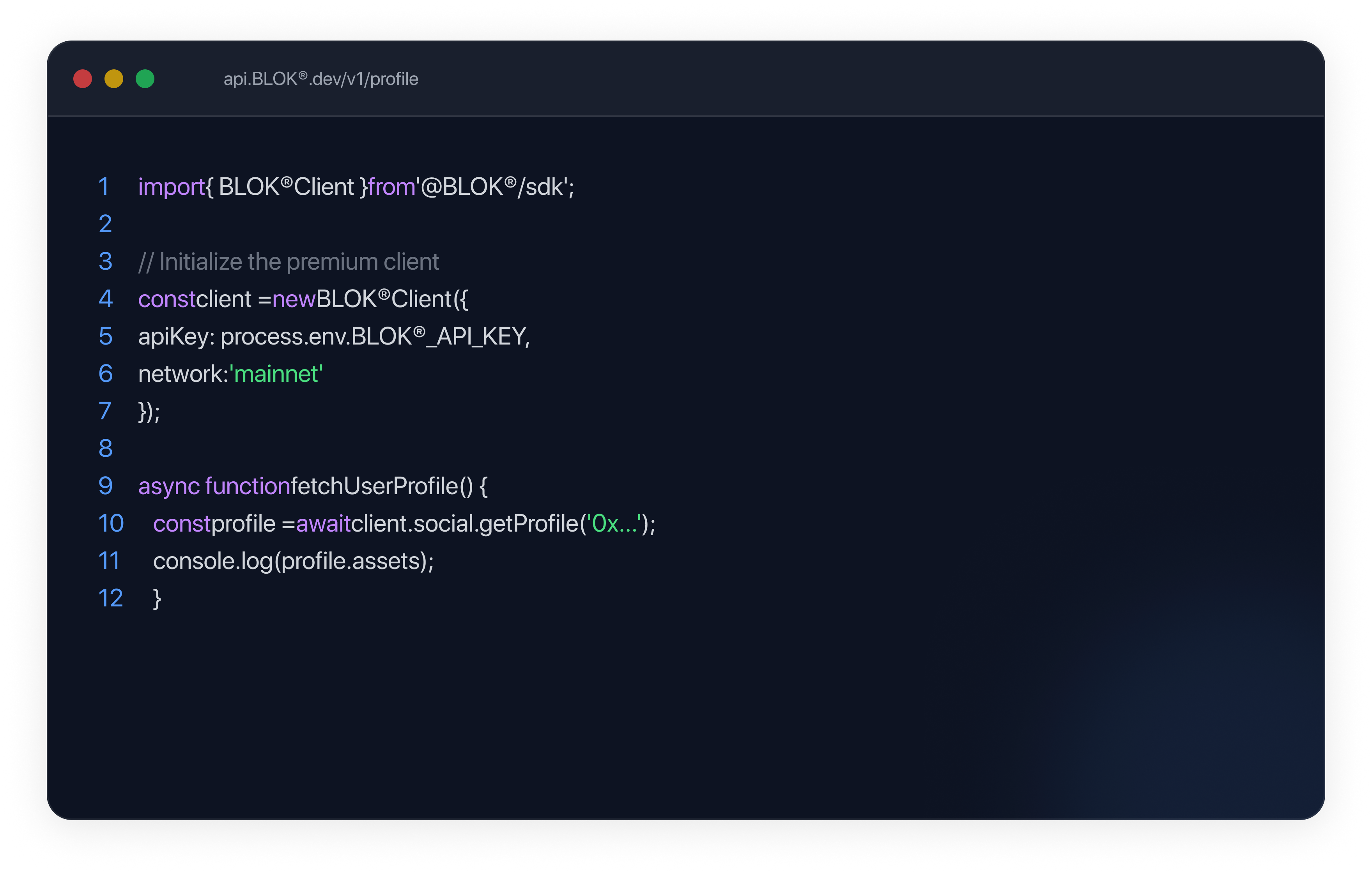 BLOK Developer Code Example